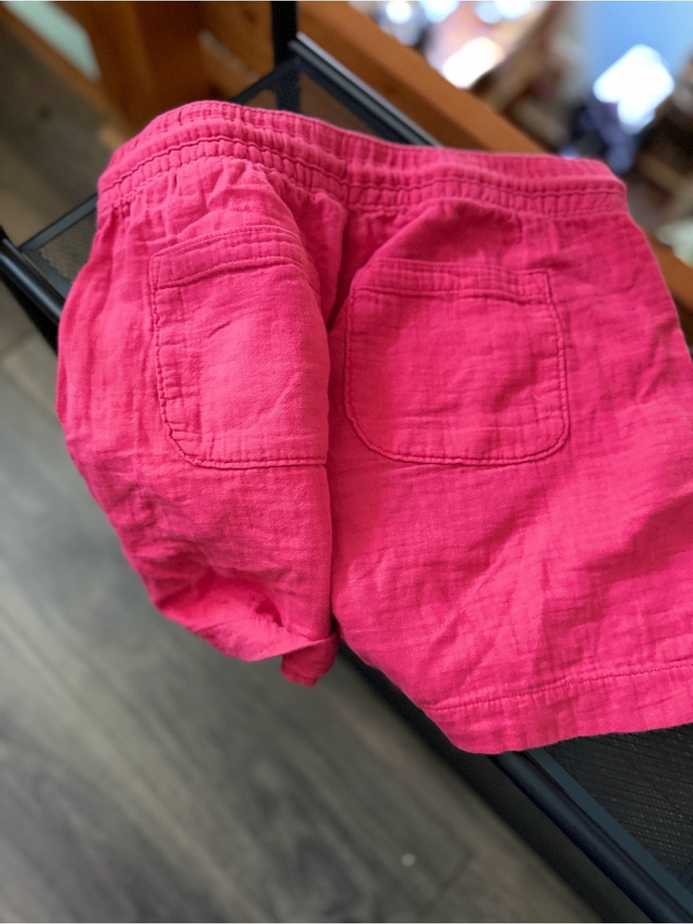 Pink Elastic-Waist Drawstring Shorts - Picture 3 of 3